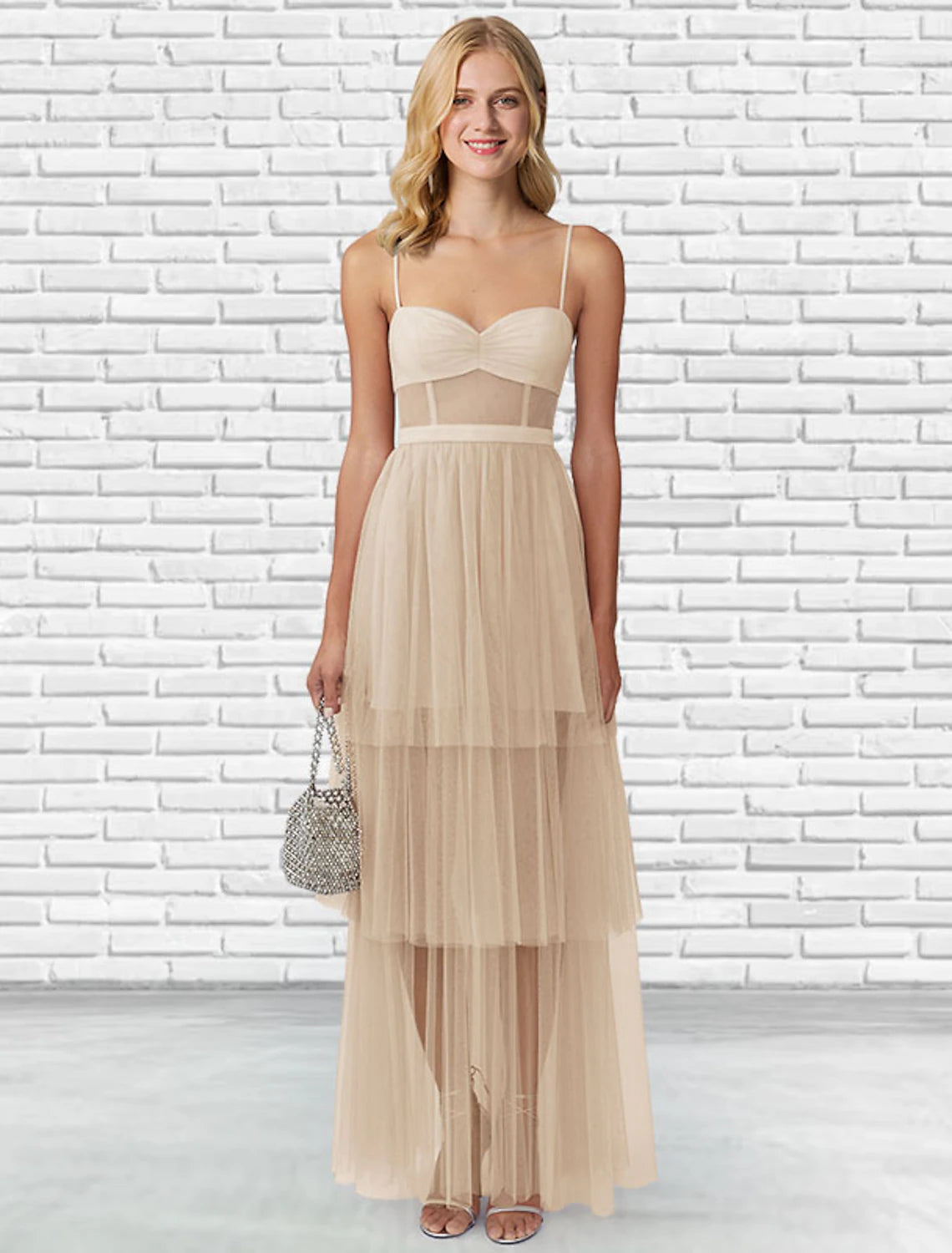 Wholesale  Ball Gown Prom Dresses Tiered Plisse Dress Party Wear Prom Floor Length Sleeveless Sweetheart Tulle Backless Ladder Back with